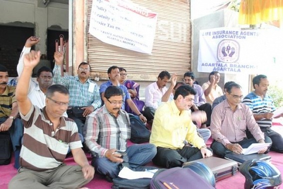  Tripura LIC Agents staged mass sit-in- demonstration raising various prime demands